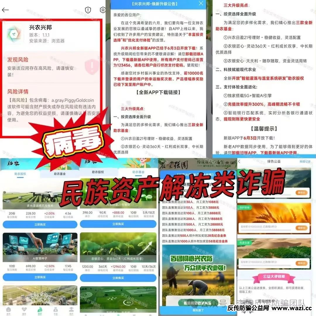 警惕【兴农兴邦,绿色科技,未来资本】这些项目涉嫌非法集资、传销诈骗！尽快