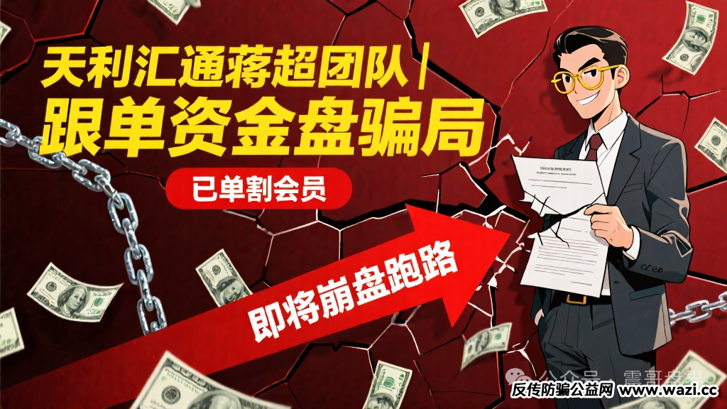【天利汇通】蒋超团队跟单资金盘骗局,已经单割会员,即将崩盘跑路!
