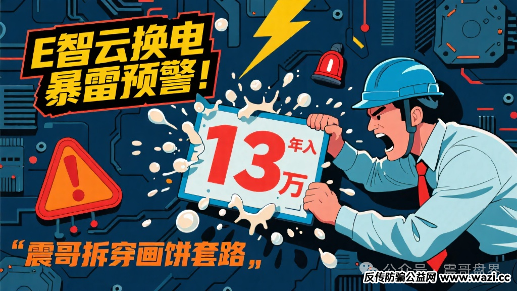 【E智云换电】暴雷预警！震哥拆穿年入13万的画饼套路！