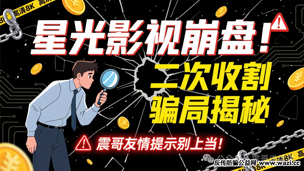 星光影视崩盘！二次收割骗局揭秘，震哥友情提示别上当！