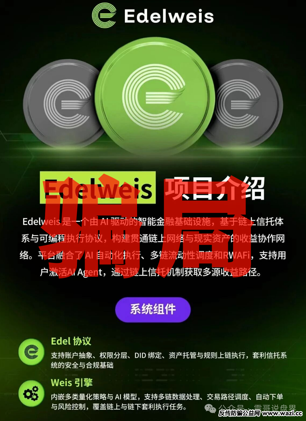 【EDELWEIS艾德韦斯】披着智能信托外衣的挖矿骗局！