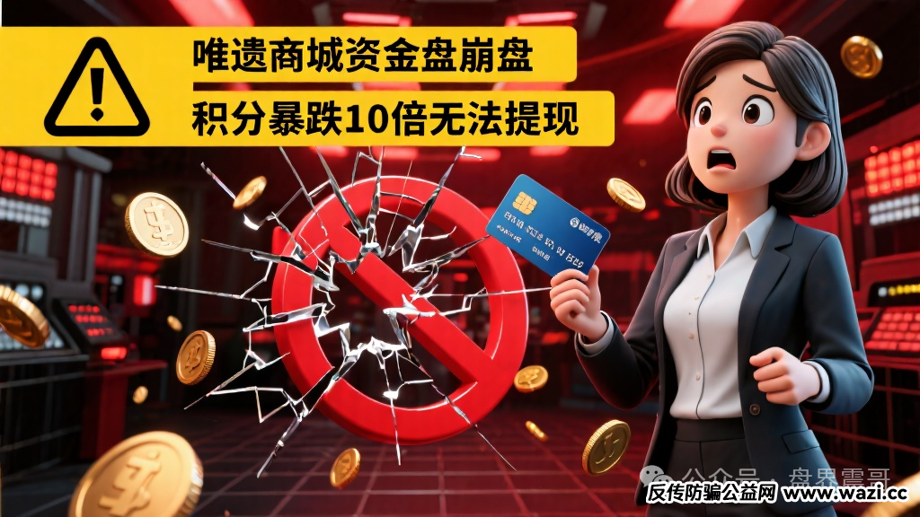 【唯遗商城】资金盘骗局已经崩盘,积分暴跌10倍,无法提现!